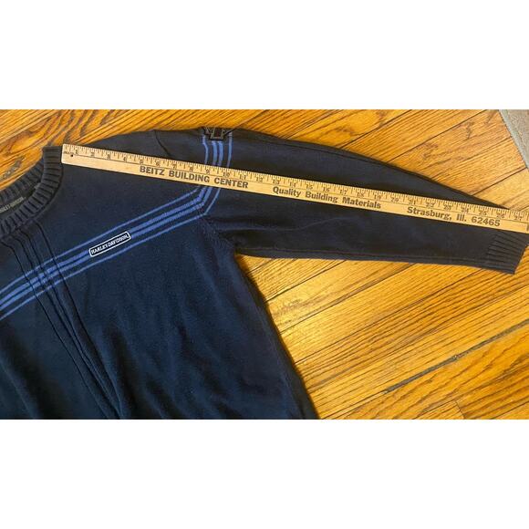 Harley Davidson Sweater Mens XL Navy Blue Stripe - Picture 8 of 9